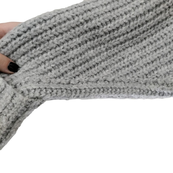 Anthropologie Maeve Athena Cowl Neck Sweater Small Grey Thick Knit Cropped - Picture 11 of 12